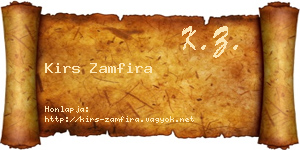 Kirs Zamfira névjegykártya